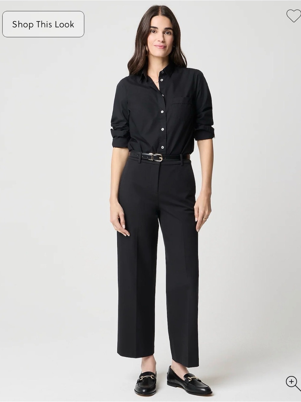 J. Crew Remy black wide-leg cropped pant